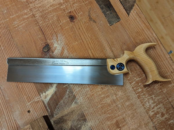 Bad axe tool works 12 inch stiletto dovetail saw with maple handle