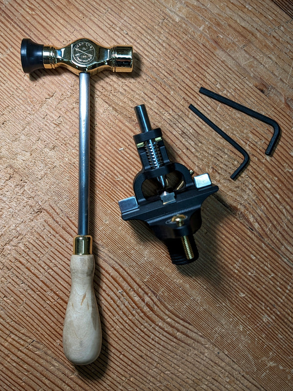 bad axe tool works brass retensioning mallet with hammer saw set