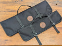 Black saw tool bag with leather patch in small and large size