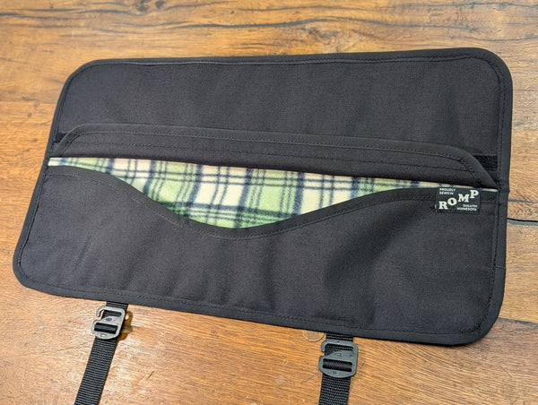 interior plaid fleece on our small saw bag