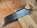 a 14 inch half back saw with a maple handle and brass hardware by bad axe tool works