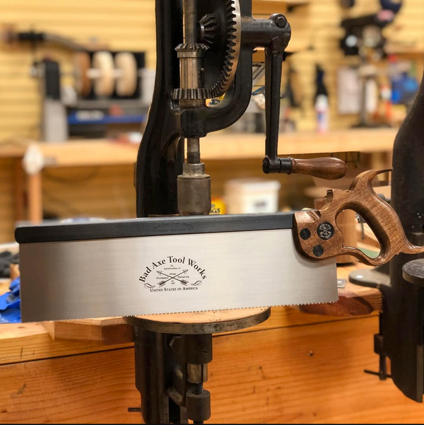14 inch walnut sash saw with black hardware
