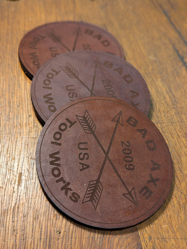 Bad Axe Leather Coaster by Texas Heritage