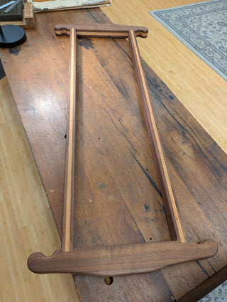 Finished Frame Saw - Walnut with Red Oak Pinstriping