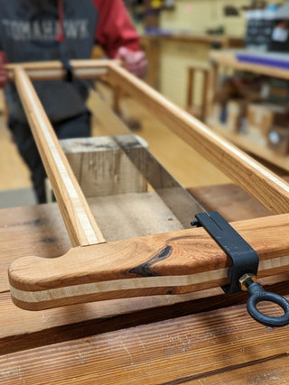 Bad Axe Finished Frame Saw Sample Wood Variations cherry and maple