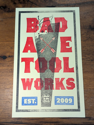 limited edition panel saw poster for bad axe tool works