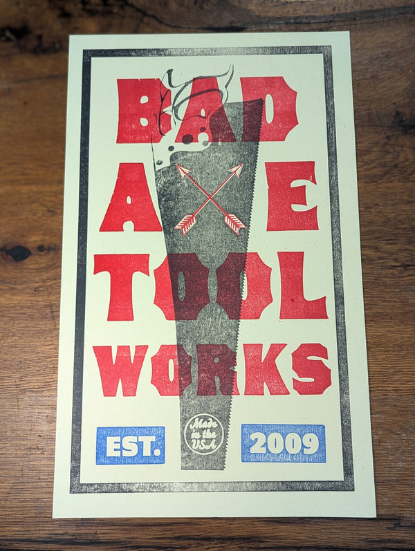 limited edition panel saw poster for bad axe tool works