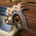 sash saw handles shown in walnut and white oak with brass fasteners